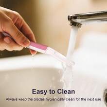 Maquinillas de afeitar para la cara de las mujeres, maquinilla de depilar para el rostro, cejas y vello facial, removedor de vello suave, no microhojas exfoliantes para piel sensible, paquete de 9, color perla/rubor - PearlBlush - Ver 8