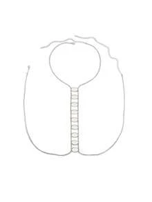 1 pieza Cadena corporal personalizada con flecha/rhinestone/perla, cadena corporal con flecos de moda sexy para la playa, cadena minimalista con flecha, cadena para el pecho para mujeres, accesorios de ropa urbana, accesorios para jeans - C - Ver 4