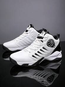 男士高帮篮球鞋，防滑、减震、耐用，运动篮球运动鞋 - 8836白色 - 查看 5