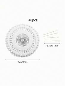 40pcs/set Colorful Round Head Pins For Garment Cutting & Pearl Beads Fixing