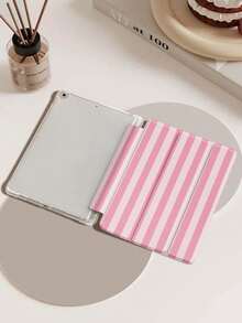 粉色条纹 iPad 保护套，兼容 iPad Air 4/5 (10.9 英寸)、iPad 7/8/9 (10.2 英寸)，带 Apple Pencil 插槽，也适用于 Tab S6 (10.4 英寸)、Tab A7 Lite (8.7 英寸)，皮革保护套，适合返校季、情人节、新年等场合。 - 彩色 - 查看 6