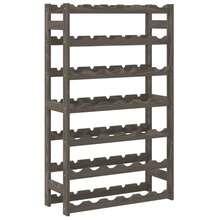Portabottiglie Larryhot da 42 bottiglie in legno di pino massiccio grigio, bello e pratico, ideale per riporre e decorare la casa. - Grigio - Visualizzare 5