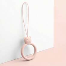 3 件柔软亲肤卡通熊液态硅胶挂绳钥匙扣环、手机挂绳、耳机壳、USB 支架、暖手挂绳、水瓶挂绳、防摔