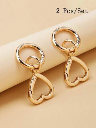 2 件全新优雅女士配饰金属电镀零件奢华手工圆环圆形钥匙扣连接器钩包扣钥匙扣