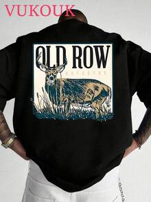 Outdoor Old Row Men's Fashion Men's Printed Short Sleeved T-Shirt, Men's Round Neck Top, 180g 100% Pure Cotton Fabric - Comfortable And Casual Summer Street Style Short Sleeved T-Shirt, Cool Design Retro Summer Men's Daily Wear T-Shirt Print Y2K Synthetic Gemstone Teeth - 黑色 - 查看 1