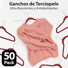 MAGMALIFE 50 Ganchos para Ropa de Terciopelo, Gancho Plateado Giratorio de 360 Grados, Adecuado para Todo Tipo de Ropa, Antideslizante (Gris) - Burdeos - Ver 5