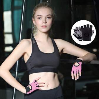 1 par de guantes de gimnasio, transpirables, antideslizantes, con agarre de silicona, guantes deportivos unisex para levantamiento de pesas, yoga, mancuernas, culturismo, deportes