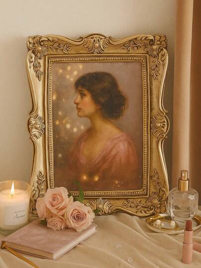 Vintage Gold Baroque Picture Frame - Romantic Desktop And Wall Decor, Suitable For Portraits, Flowers, Memories With Friends, And Holiday Gifts