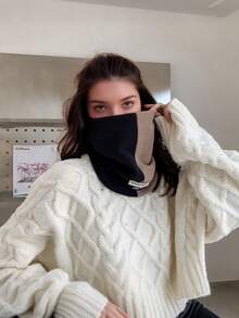 Dwuwarstwowy, gruby, ciepły komin, modny, kontrastowy komin dla mężczyzn i kobiet, odpowiedni do noszenia na co dzień jesienią/zimą, na rowerze i w 13 innych sytuacjach