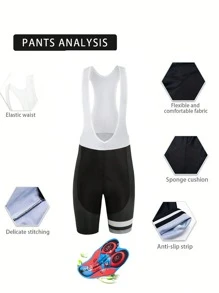 2 件男士夏季短袖骑行服自行车休闲服装公路车山地车透气短袖短裤骑行服 - 彩色 - 查看 4