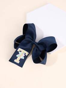 1 pezzo Fermaglio per capelli a fiocco con lettera da A a Z, Molletta per capelli a farfalla di moda, Accessorio per capelli grande e rialzato, Regalo per ragazze e adolescenti - Blu Navy - Visualizzare 27