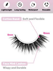 10 Pairs Of False Eyelash Curlers, Eyelash Height 10-16mm C, Curly And Thick, A Whole Fluffy And Reusable Eyelash, Soft And Photogenic False Eyelashes - Black - View 3