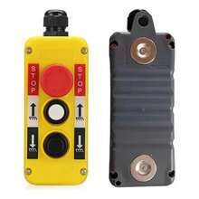 Panel de control de botón de doble acción de grúa de 1 pieza con imanes, se puede utilizar para el control trasero del vehículo, control de grúa, etc. Simple y práctico. - Amarillo - Ver 4