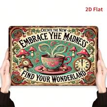 One Piece Of Retro Metal Wall Art - "Embrace The Madness, Find Your Fairyland" - Suitable For Bars, Cafes, Beach Villas, Backyard Farmhouses, Beach Villas Decoration, Outdoor Decoration. The Style Is As Shown In The Size Chart. - Multicolor - View 4