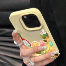 Ultra Thin IPhone Case For IPhone 16 Pro Max/15/14/13/12/11 - Soft Flexible TPU With Tropical Fruit Watercolor Pattern Design | Anti-Scratch, Shockproof, Anti-Slip Protection | Slim Protective - 黃色 - 查看 5