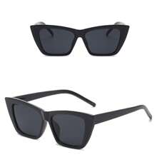 1pc Retro Cat Eye Black Glasses Personalized European And American Women's Fashion Glasses Summer Vacation Beach Accessories Geometric Shape Shades