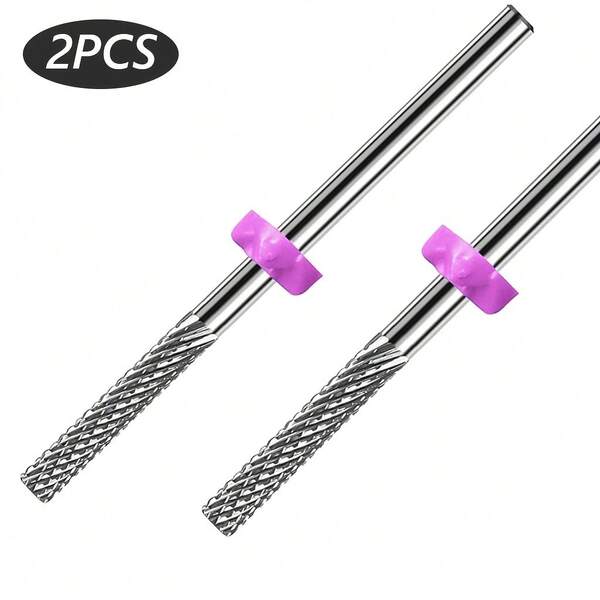 2 piezas de brocas de carburo de tungsteno para taladro de uñas, vástago de 3/32", suministros profesionales para técnicos de uñas, para eliminador eléctrico de cutículas, eliminación de piel muerta, herramienta de limpieza de uñas sin olor