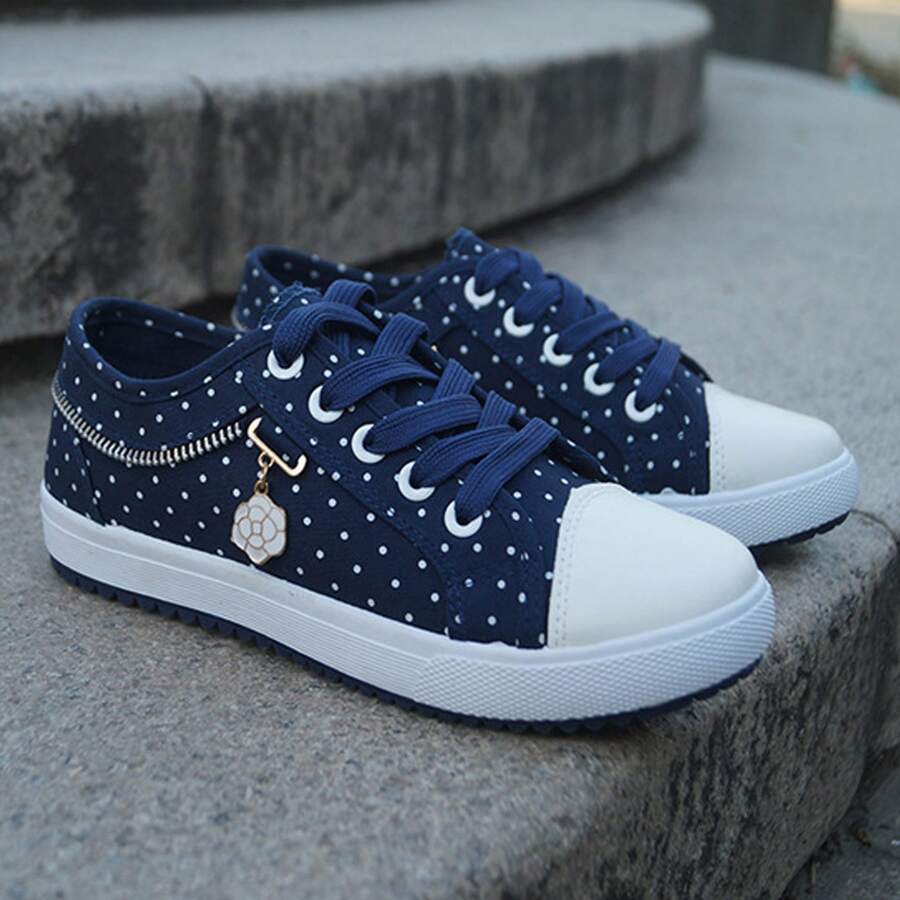 Women Shoes Lightweight Denim Flats Hollow Out Style Breathable - Màu xanh hải quân - Xem 1
