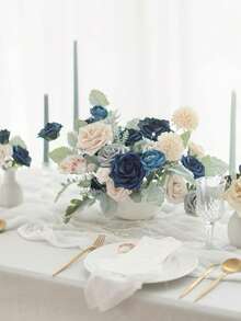 Artificial Dahlia Flowers 25pcs/50/75pcs/100pcs Real Looking Ivory Foam Fake Roses With Stems For DIY Wedding Bouquets White Bridal Shower Centerpieces Floral Arrangements Party Tables Home Decoration - Rượu sâm banh - Xem 5