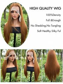 13*6 Lace Front Wigs Brown Long Straight Synthetic Wig For Daily Party Hallowen Wear