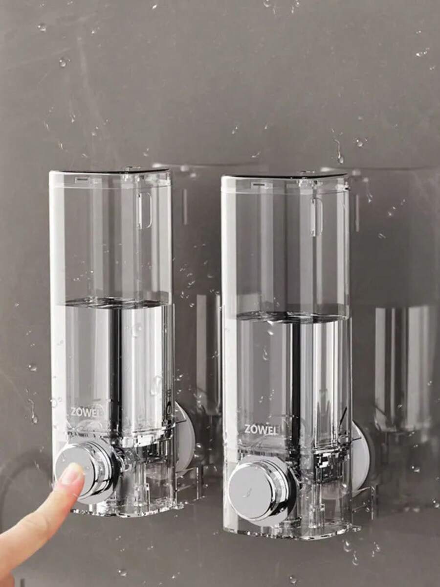 Suction Cup Soap Dispenser, No-Drill Bathroom Shower Gel Shampoo Refillable Bottle, Hotel Wall Mount Liquid Soap Dispenser, Home Shower Gel Bottle Home Bathroom Decor Fall Decor Back To School - Multicolor - View 1