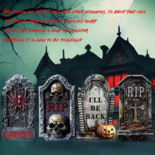 Halloween Grabstein Yard Schilder - 6er Pack Kunststoff Friedhof Deko mit Stäben für den Rasen, Outdoor Gruselszene Requisiten - langanhaltend, ohne Strom, federlos - perfekt für Halloween Party Dekorationen