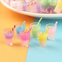 10pcs Colorful Mini 3D Stereoscopic Pearl Bubble Tea, Fruit Tea Resin Pendant, For Phone Case DIY, Jewelry Making, Earrings, Pendant, Keychain, Necklace - Multicolor - View 8