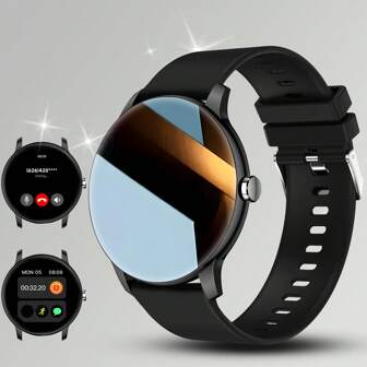 SIMSONLAB Smart Watch, Wireless Calling /Dial, Various APP Reminders,Suitable For Men And Women, Sports Watches, Custom Wallpaper,Music Control