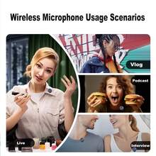 Professional Wireless Lavalier Microphone For Smartphone, Plug-Play Wireless Microphone With Digital Charging Case For Video/Audio Recording, Clip On Lapel Mic With Magnetism For Interview/Vlog/Teaching (Random Shipment Of New And Old Models) - Black-beige - View 5