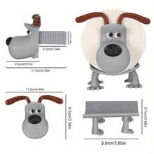 1 pieza de lindo soporte para pañuelos en forma de perro - Plástico beige, diseño independiente en el tanque para acceso - Caqui - Ver 6