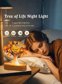 Tree Of Life Name Night Light, Family Souvenir, Custom Family Tree Night Light With Little Friend's Name, Birthday Gift, Gift For Mom, Anniversary, Holiday Gift, His Gift, Her Gift