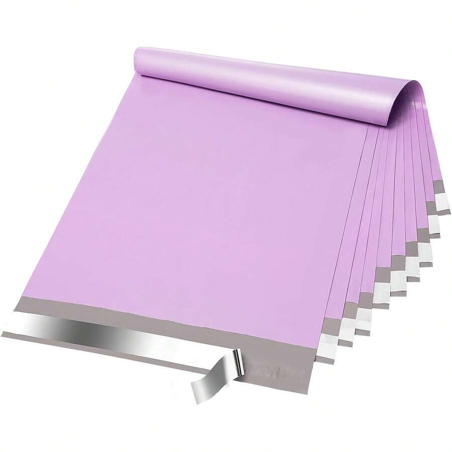 Fuxury Poly Mailers 12x15.5Inch 50 Pcs, Waterproof Shipping Bags For Clothing, Strong Adhesive Heavy Duty Shipping Mailing Envelopes, Self Seal Mailers Poly Bags For Business,Light Purple - 黑色 - 查看 1