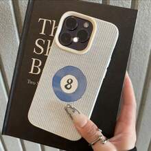 1个TPU材质蓝色8球条纹图案手机壳，适用于苹果/ - 白色 - 查看 1