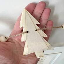 1pc 2D Flat Christmas Tree And Wooden Bead Perfectly Combined Wreath, Holiday Fireplace Decoration, Perfect For Christmas Decorations, Christmas Gifts, Birthday Gifts, Party Decorations, Birthday Decorations, Wall Decor, Room Decor, Home Decor, Bedroom Accessories, Home Accessories And Holiday Essential Christmas Decorations Home Christmas Gifts Christmas Decor - Multicolor - View 8