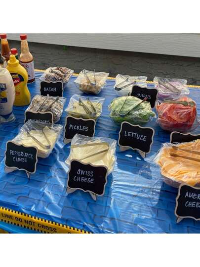 10 Pack Mini Chalkboard Signs For Food With Easel Stand, Small Chalk Board For Wedding Signs, Food Signs, Place Cards, Message Board, Party Supplies And Event Decorations - With Reusable Labels