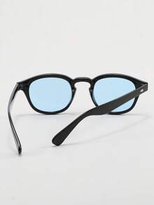 1pc Men's Round 3D Lens Fashion Glasses, Outdoor Casual Stylish Glasses, Beach Accessory, Fashion Eyewear, Y2K Festival, Summer Holiday, Outdoor, Travel - Multicolor - View 2