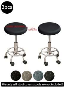 1pc/2pcs/4pcs/6pcs/30pcs Khaki Waterproof Milk Silk Coated Round Stool Covers, Modern Style, All-Season Dustproof Removable Elastic High-End Bar Stool Slipcovers, Suitable For Home, Bar Etc., Black, Light Grey, Meteor Grey