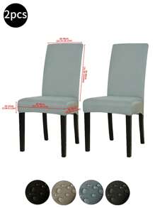 1pc/2pcs/4pcs/6pcs/30pcs Meteorite Gray Waterproof Milk Silk Coated Chair Covers, Classic Minimalist Design, Dust & Stain Resistant Stretch Chair Slipcovers, Suitable For Hotel, Restaurant, Living Room Chairs, Black, Light Gray, Khaki - Multicolor - View 19