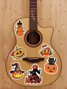 50 Stücke Halloween Graffiti Aufkleber Kürbislaterne, Geist, Hexe Festival Dekoration: Handyhüllen, Gitarre, Trinkbecher, kreative Spielsachen, Geschenke, wasserfeste Aufkleber