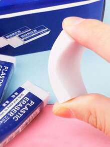 5 Stück (3,6 cm * 1,7 cm) blaue 2B Radiergummis, weich & leicht zu schreiben, für Studenten, Zeichnen, saubere Radiergummis, zufällige Farbverpackung, große weiße Radiergummis für Schule & Büro, Radiergummis zum Zeichnen, Schul- & Bürobedarf, zufälliger Stil & Farbe