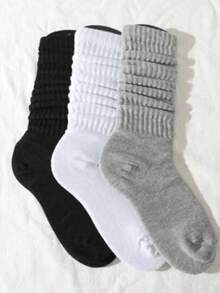6双秋冬绒袜开口针织袜开口袜男士紧身中筒袜紧身长袜 - 彩色 - 查看 4