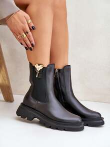 Botines de mujer versátiles y de moda para uso casual y de viaje - Negro - Ver 2