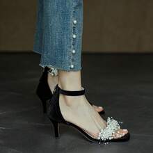 Women Heeled Sandals - 黑色 - 查看 2