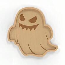 1/2/6Pcs Halloween Theme Wooden Apparition Tray, Pumpkin Tray, Cake Snack Snack Nut Tray,Halloween Serving Trays, Dessert Pumpkin Apparition Candy Snack Plates,Trick Or Treat For Party, Snack Plate Supplies For Appetizer Lunch Dinner Dessert, Holiday Party Table Centerpiece, Kitchen Supplies