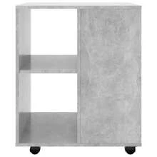 Larryhot Mobiletto con ruote grigio cemento 60x53x72 cm in legno ingegnerizzato, bello e pratico, ideale per riporre oggetti e decorare la casa - Grigio - Visualizzare 4