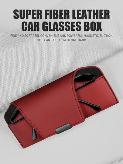 Magnetischer Sonnenbrillenhalter-Clip für das Auto, tragbare Brillenaufbewahrungsbox am Sonnenblendenschutz