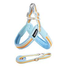 2pcs Dog Harness Vest Set, Adjustable Soft Padded Chest Strap Y-Shaped Harness With Leash, Suitable For Medium & Small Dogs Walking Training - Multicolor - View 9