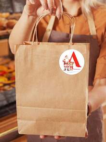 Autocollants de lettre personnalisés du Père Noël, étiquettes de cadeaux de Noël, autocollants pour sacs d'emballage de collations, texte personnalisable, autocollants de 4 cm, convient pour l'emballage de cadeaux de fête et la décoration de fête - Multicolore - Voir 6