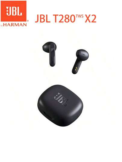  JBL Original T280 TWS X2 True Wireless Bluetooth-oortelefoons, semi-in-ear muziekoortelefoons, geluidsdichte oortelefoons, zweetbestendige sportoortelefoons