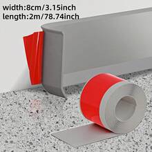 1 Roll 2m Self-Adhesive PVC Baseboard, Flexible Self-Adhesive Bottom Forming Decorative Strip, Self-Adhesive Edge Trim For Home Decoration, Suitable For Home Renovation - Multicolor - View 10
